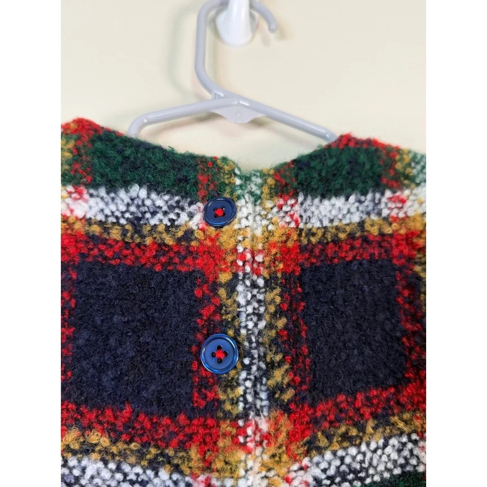 Hatley Girls 3T Plaid Holiday Dress Faux Fur Hem Red Green Tartan Christmas